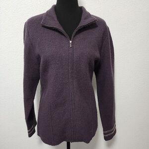 Mercer & Madison 100% Wool Zip Front Sweater